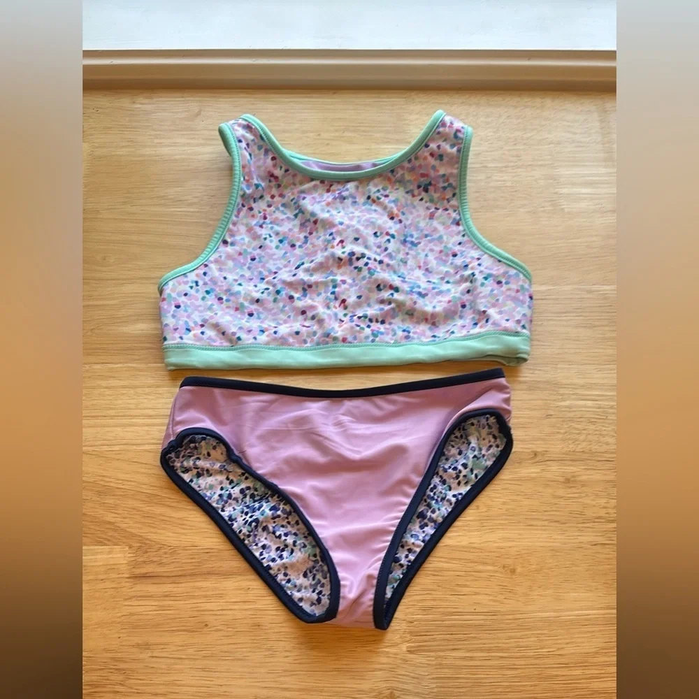 Eddie Bauer girls‎ two piece reversible  swim suit